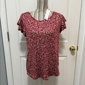 Frye Red Floral Blouse